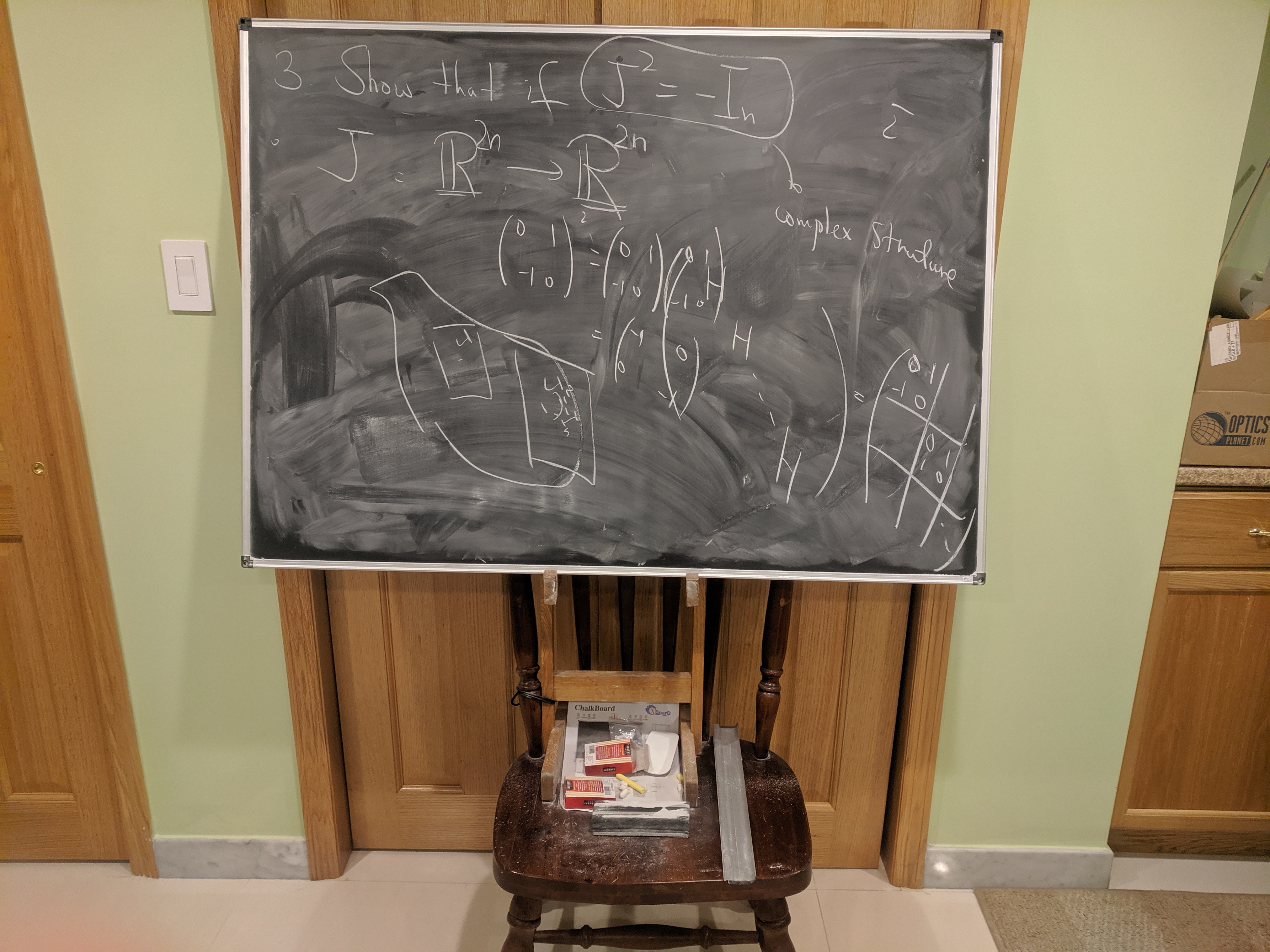 A picture of the blackboard during math lessons