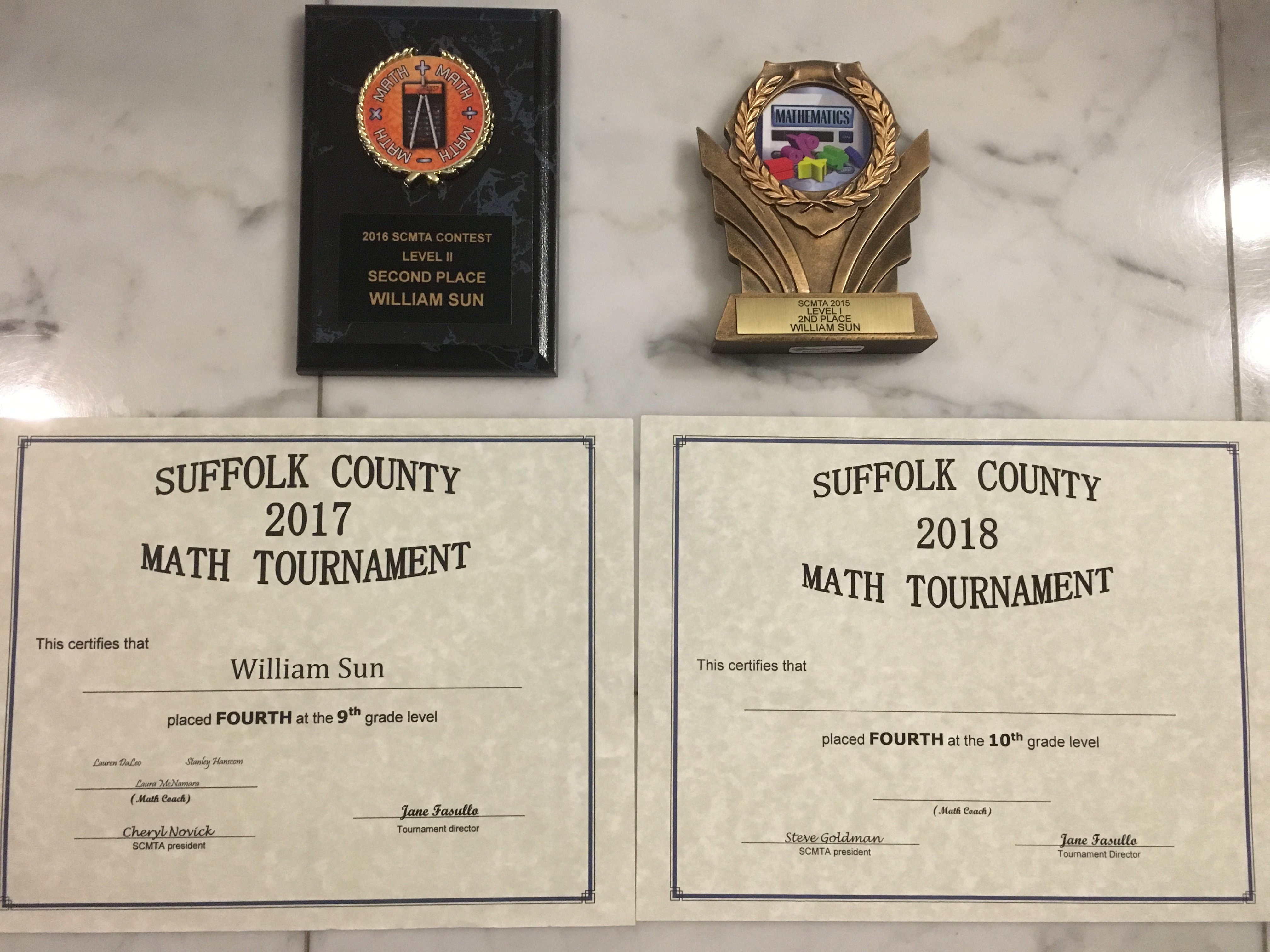 All of my SCMTA awards