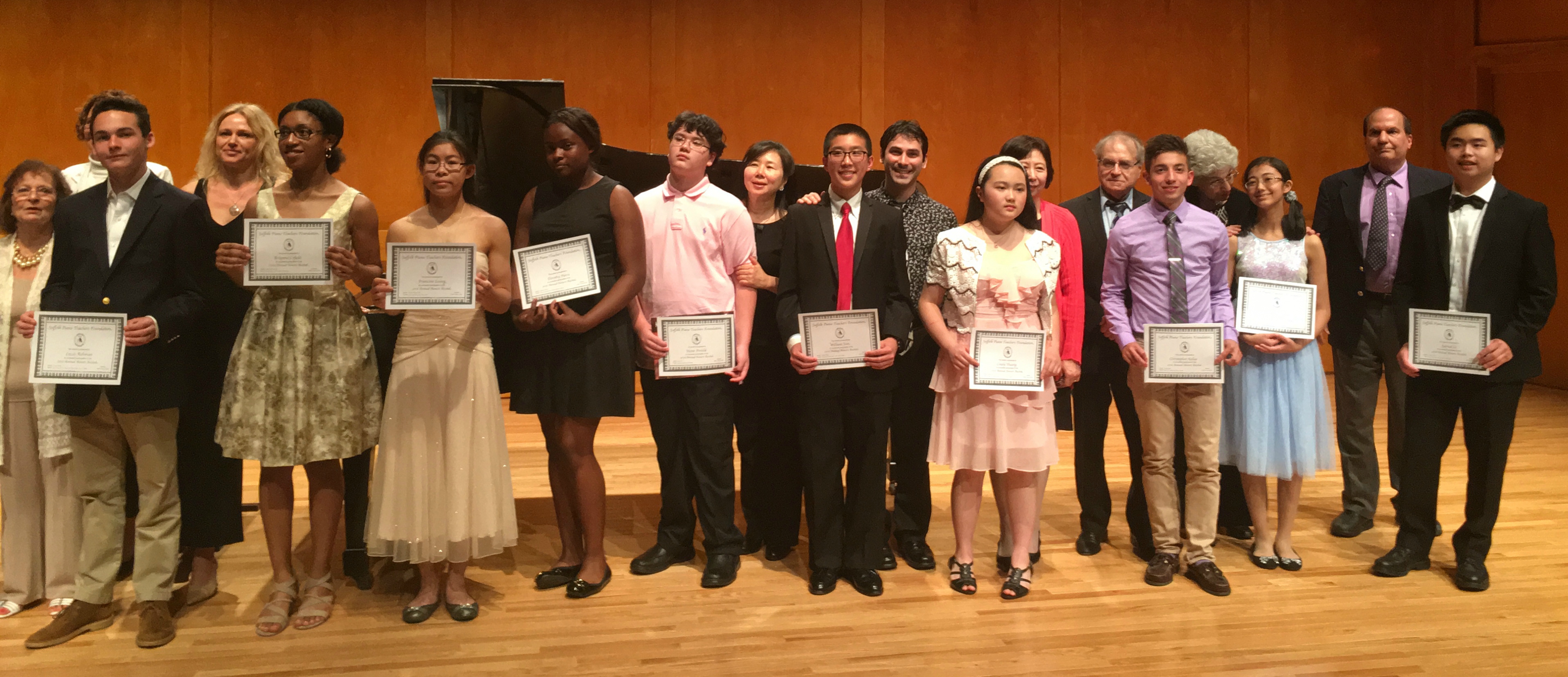 Group picture at the Honors Recital, commemorating all those awarded in the SPTF Competition